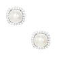 Elegant Bridesmaid Pearl & Crystal Halo Stud Earrings