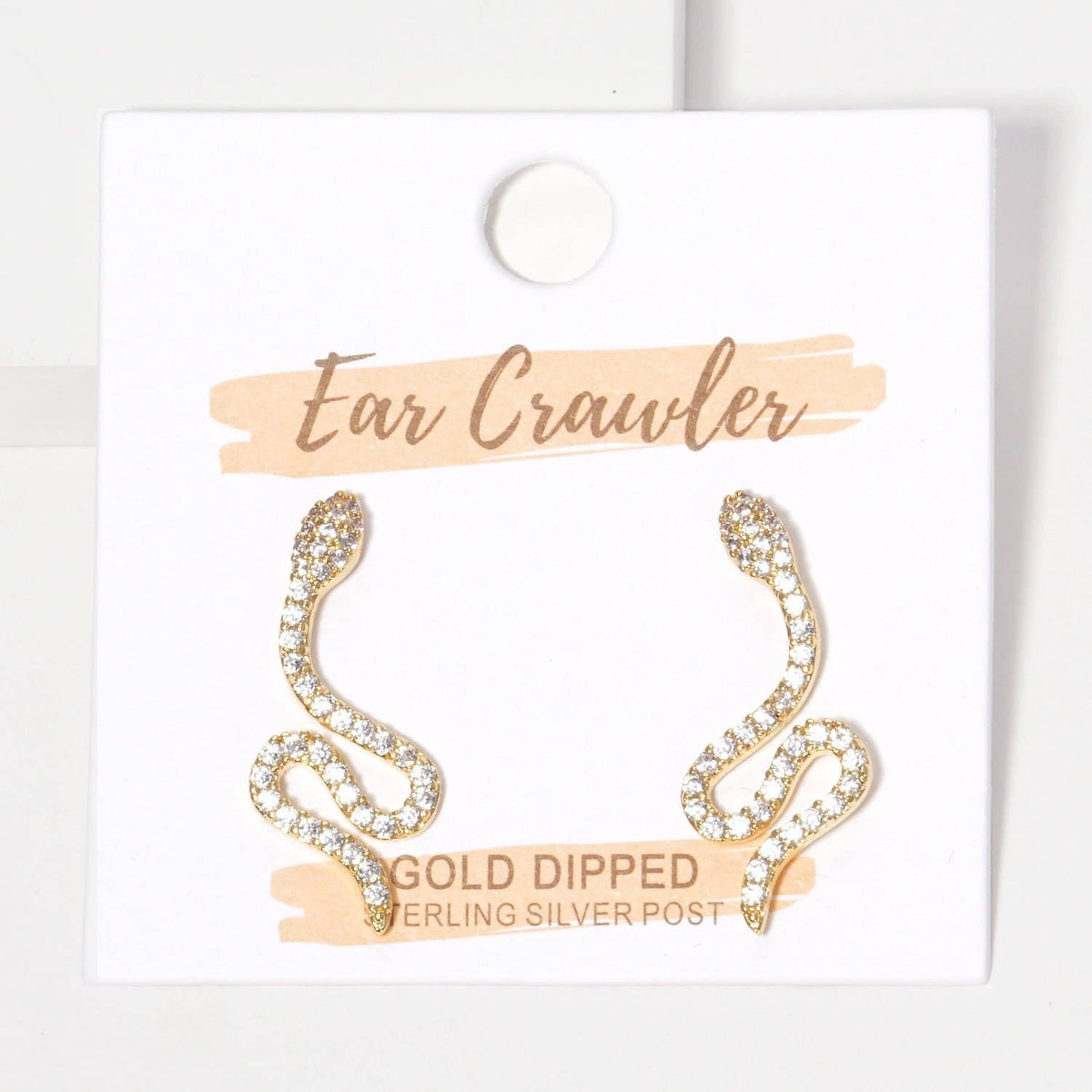 Gold Plated Serpent Ear Climber Earrings