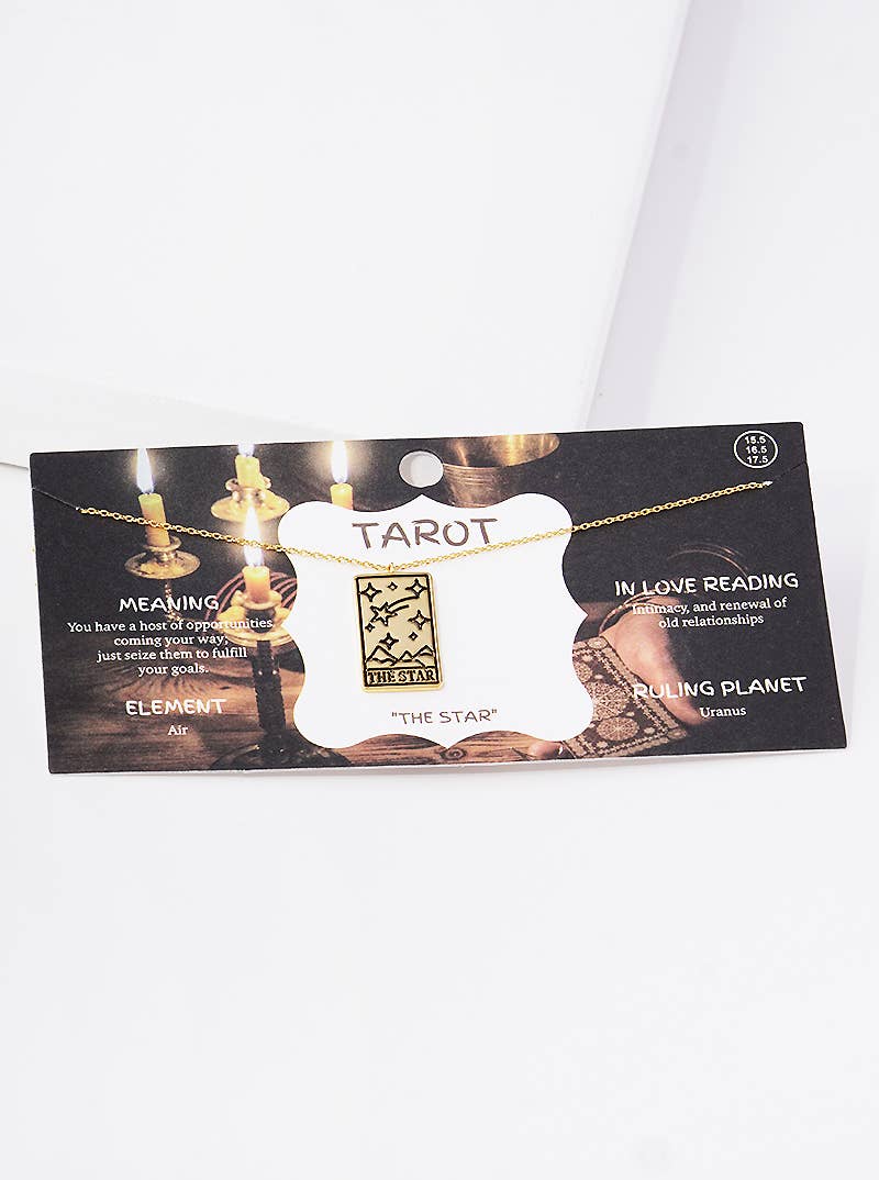 Gold Plated Tarot Card Necklace