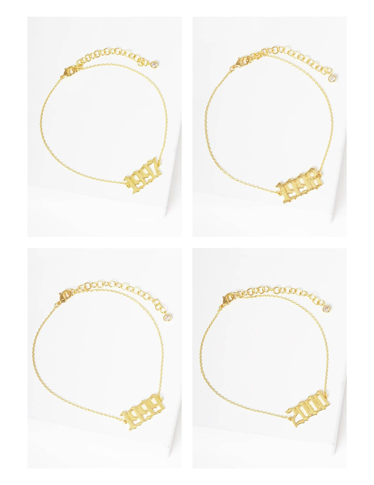 Gold Plated Birth Year Anklet