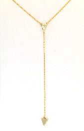 Minimalist Geometric Triangle Pavé Y-Necklace