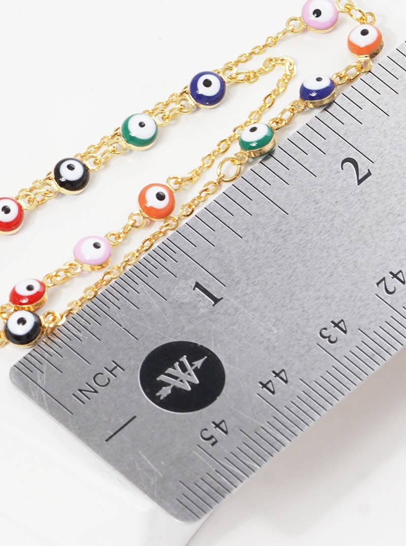 Gold Evil Eye Multicolor Necklace