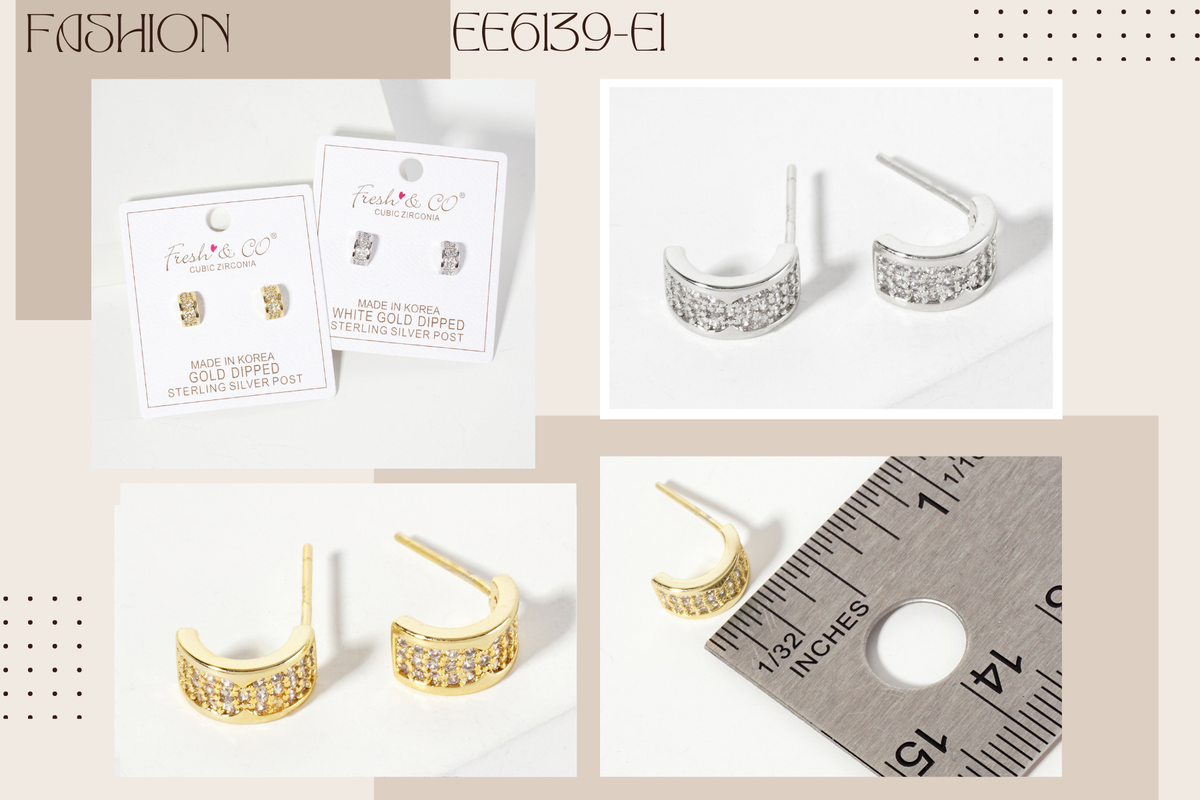 Minimalist 9mm Half-Circle18K-Gold-Dipped Stud Earrings