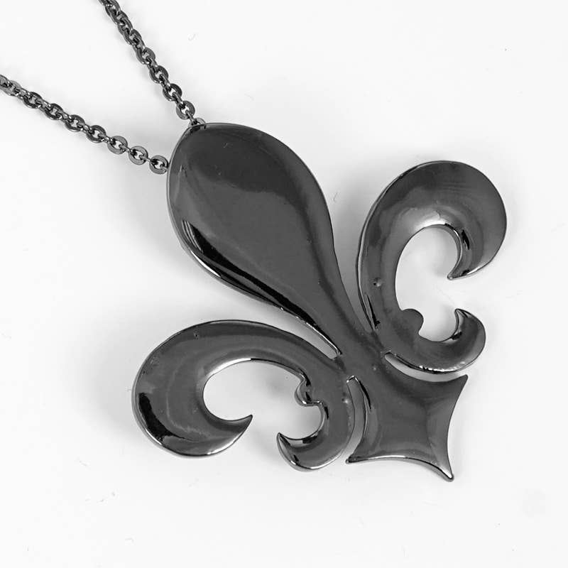 Gold Plated Simple Fleur De Lis Charm Necklace