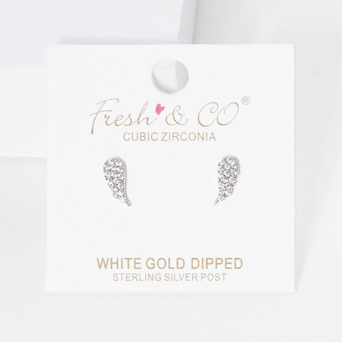 Gold Angel Wing Stud Earrings