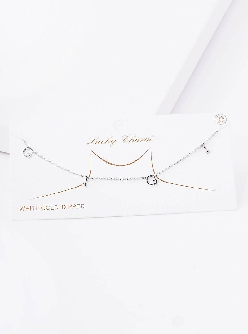 Gold Gigi Spaced Letter Necklace