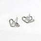 18K Gold Dipped CZ Stone Heart Post Stud Earrings