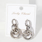 Polished Brass Interlocking Circles Drop Gold-Dipped Earring