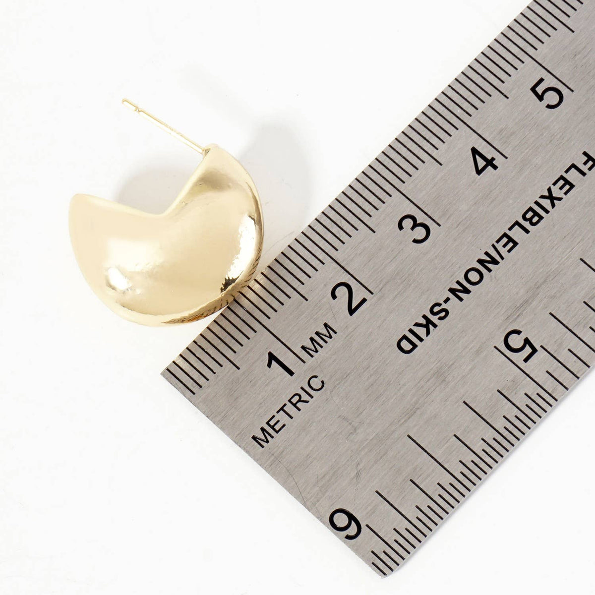 Polished Brass 20mm Pac-Man Design Hoop Earrings