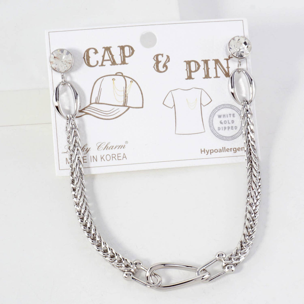 Braided Chain Cap & Clothing Pin Accessory