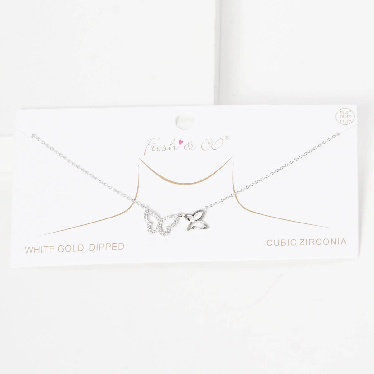 Gold Plated Couple Butterfly Necklace