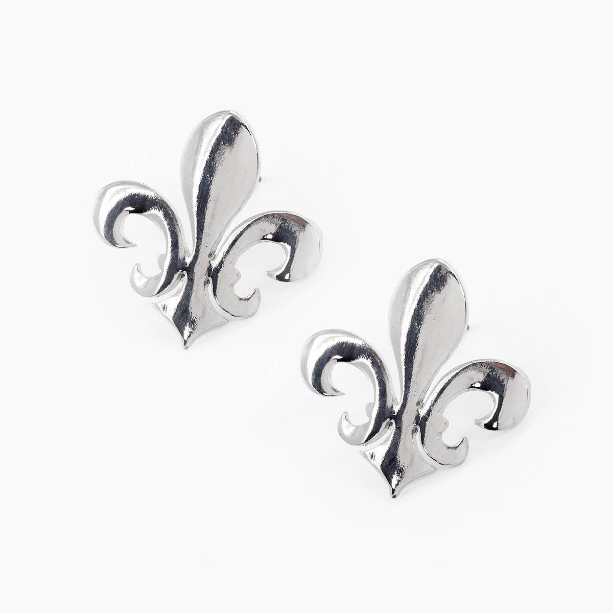 Gold Plated Chunky Bold Fleur De List Earrings
