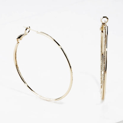 Textured Slim Hoop Earrings