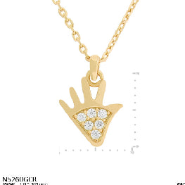 CZ Pave Hand Pendant Necklace