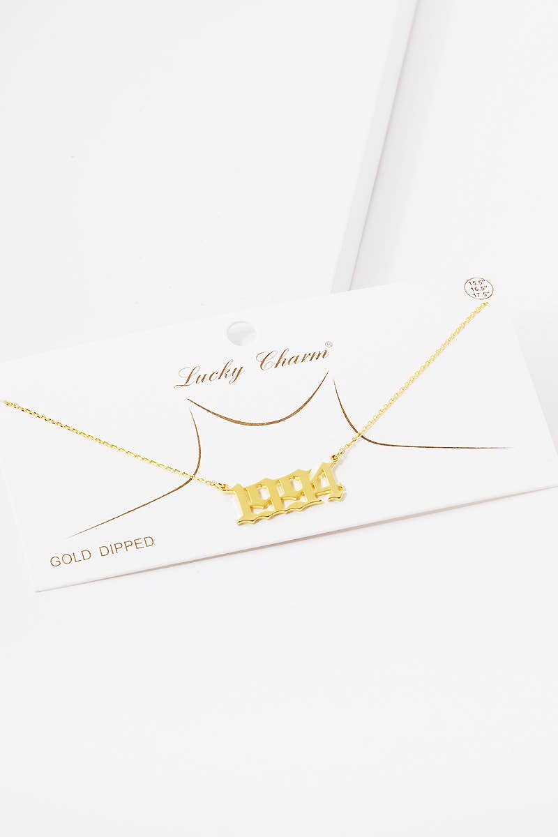 Gold Plated Birth Year Necklace