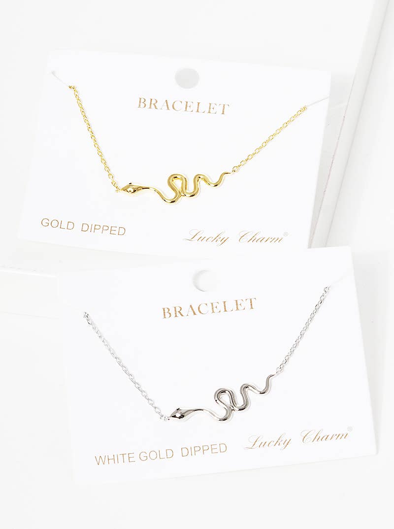 Minimalist Snake Charm Bracelet