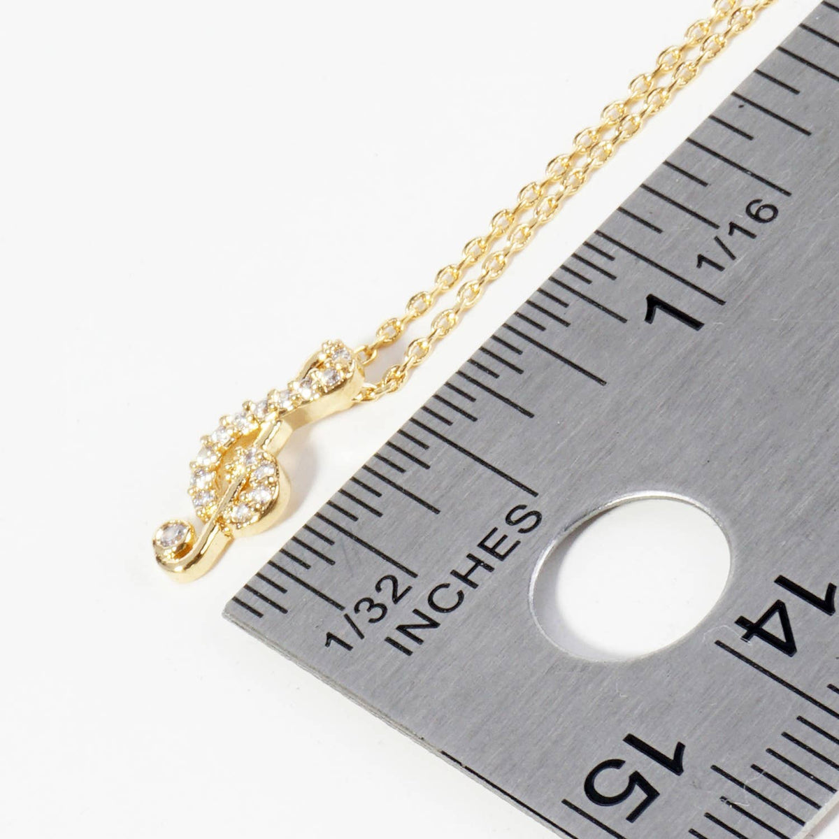 Crystal Treble Clef Pendant Necklace