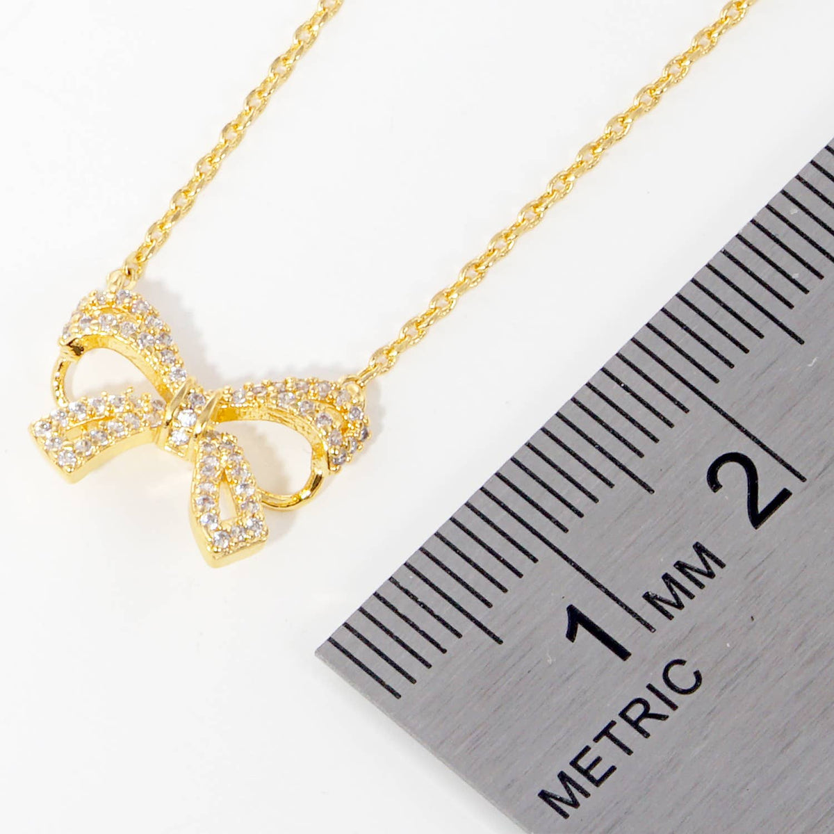 Gold Plated Cubic Ribbon Necklace