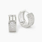 3 LINE MICRO PAVE SET CUBIC ZIRCONIA 17MM HOOP EARRINGS