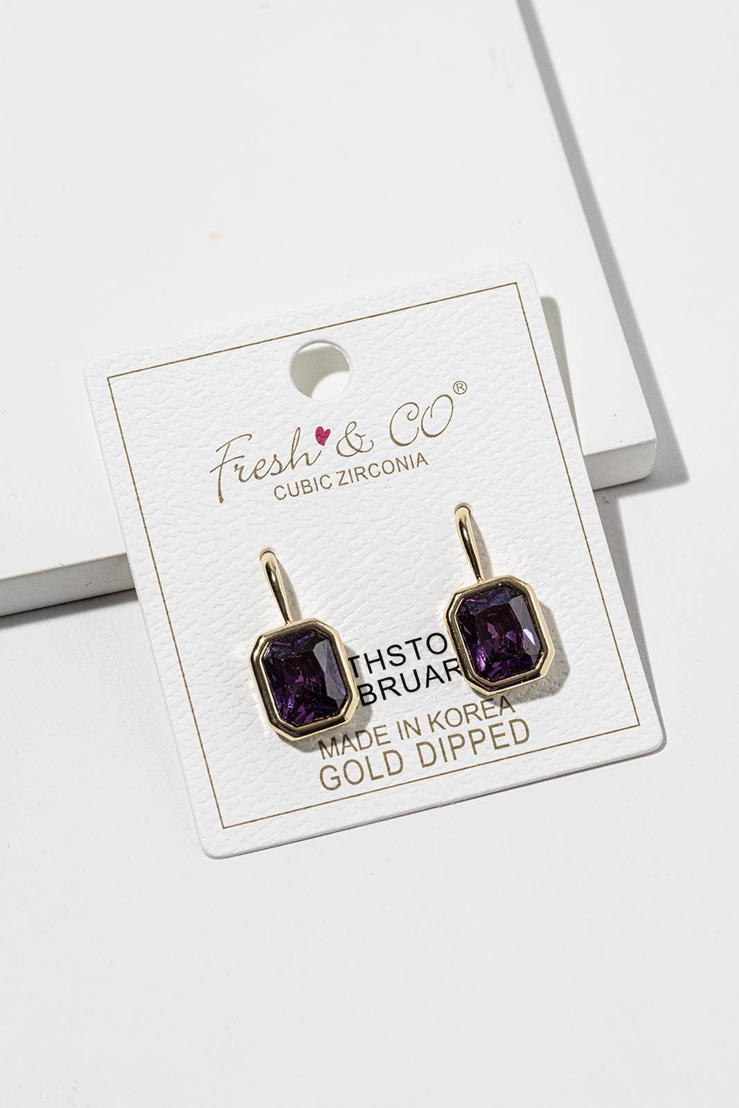 Birthstone Dangle Earrings – Gold-Dipped Octagon Cubic