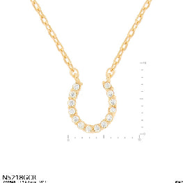 Dainty Crystal Horseshoe Pendant Necklace
