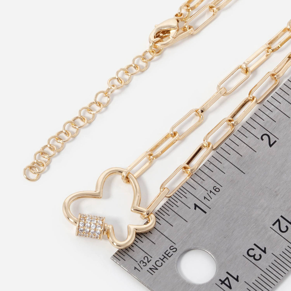 Gold Butterfly Paperclip Necklace