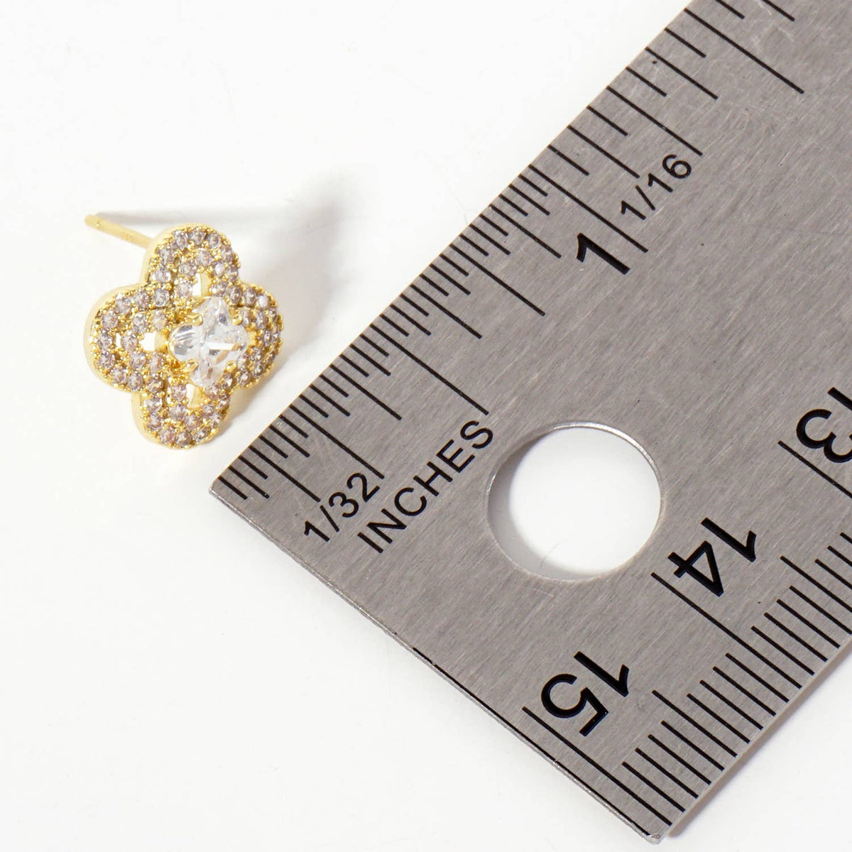 2mm Quatrefoil 18K-Gold-Dipped Stud Earrings