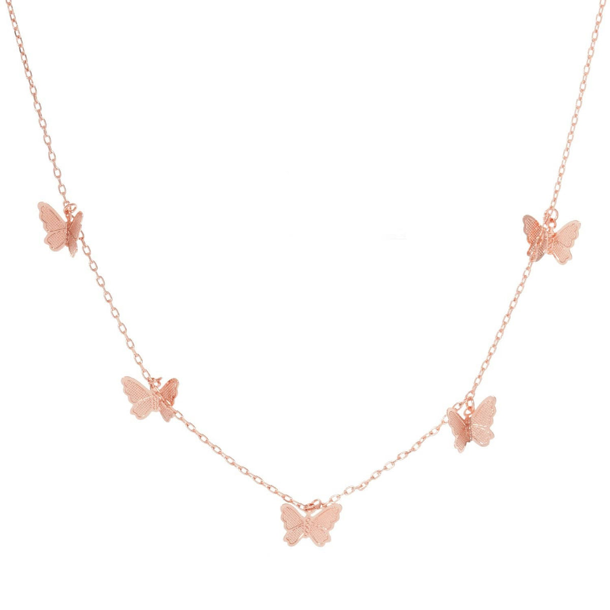 Gold Multi Butterfly Charm Necklace