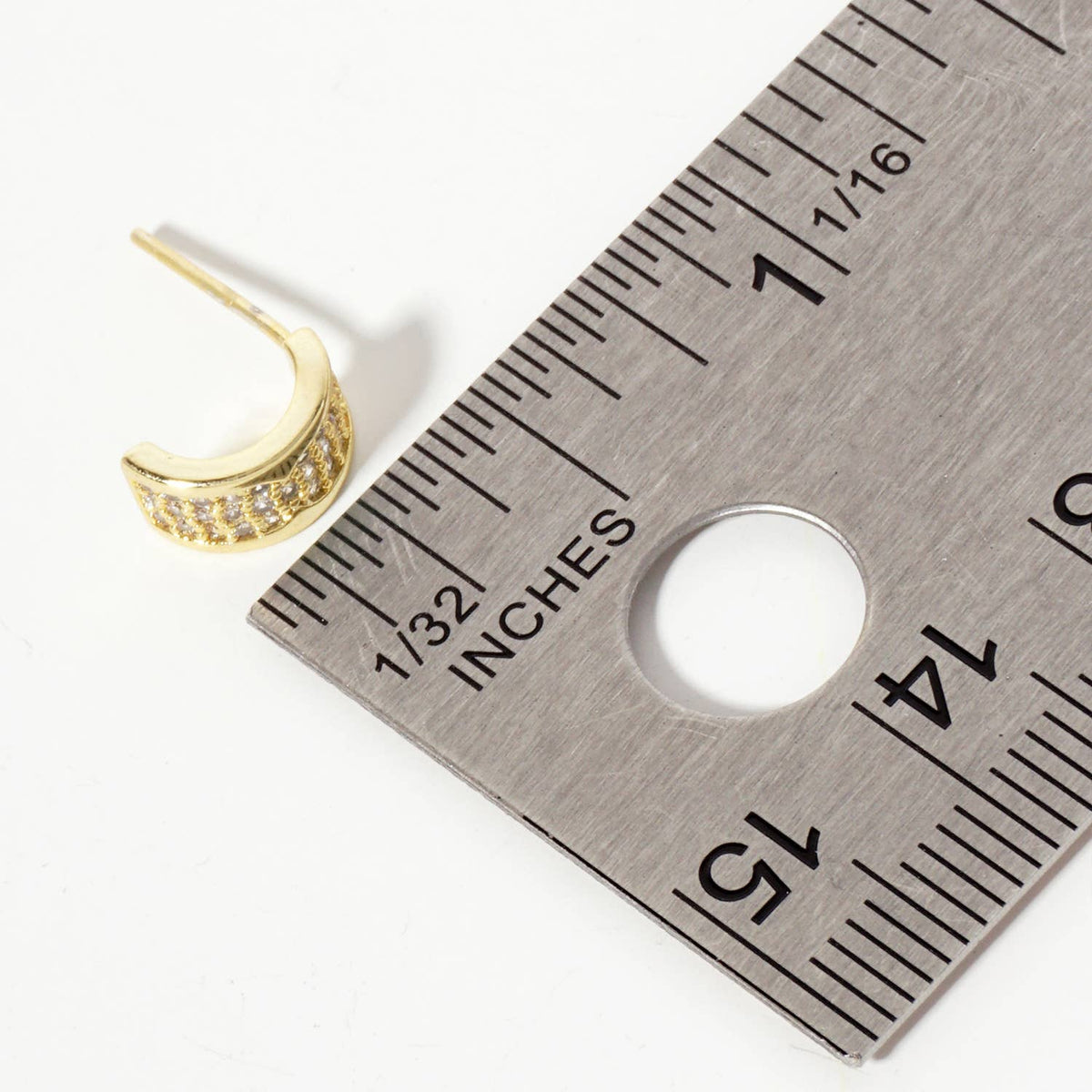 Minimalist 9mm Half-Circle18K-Gold-Dipped Stud Earrings
