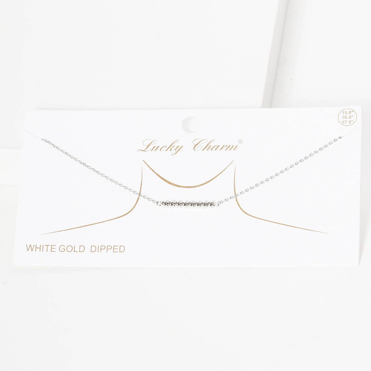 Gold Plated Beaded Bar Necklace