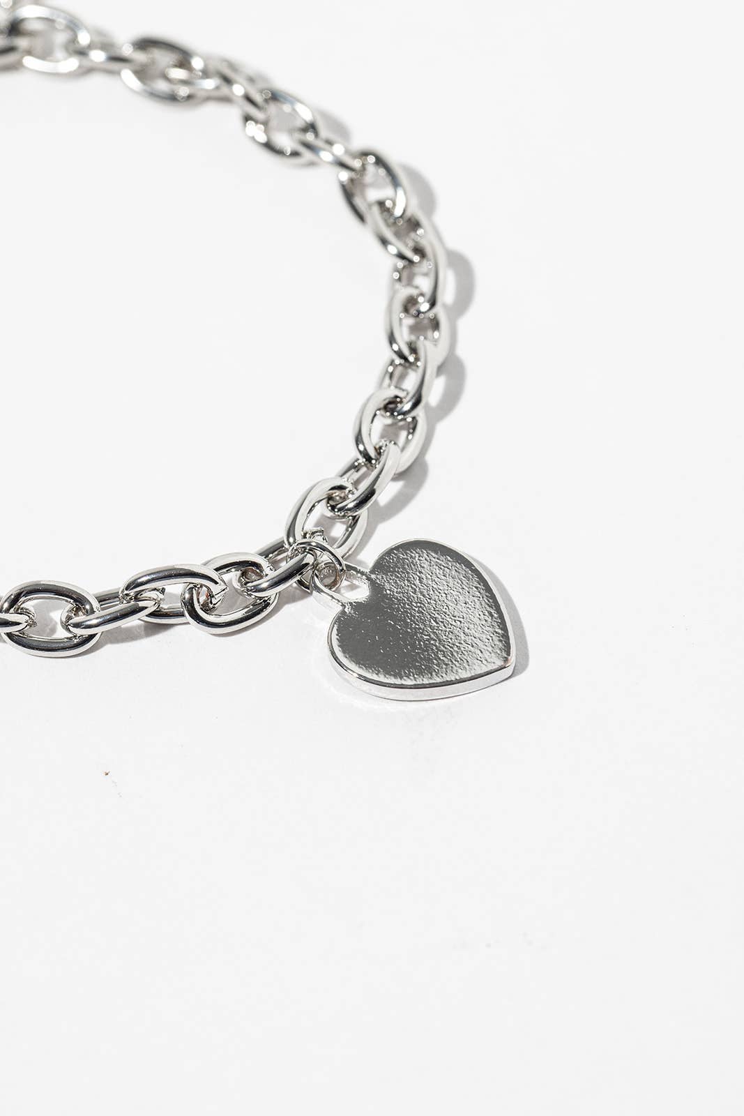 Magnetic Clasp Heart Charm Link Bracelet