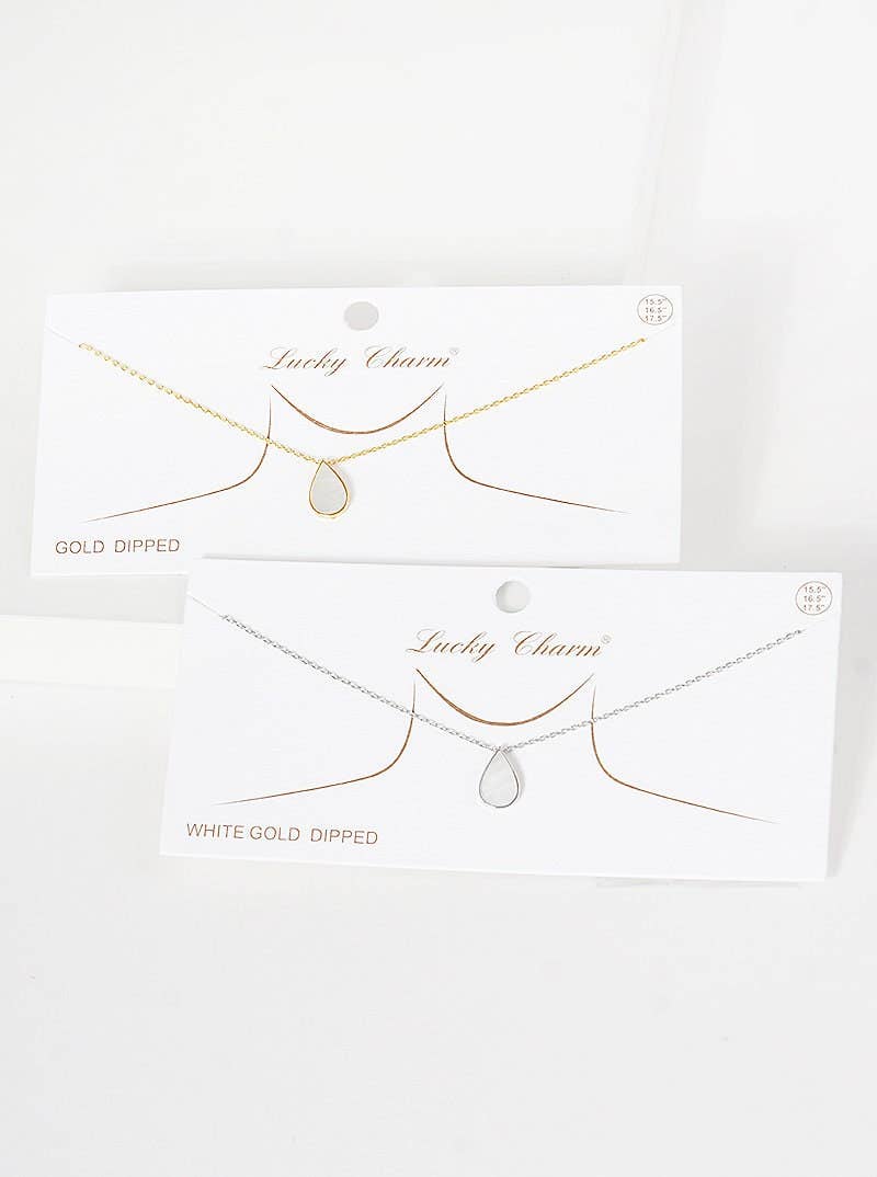 White Shelled Water Drop Necklace
