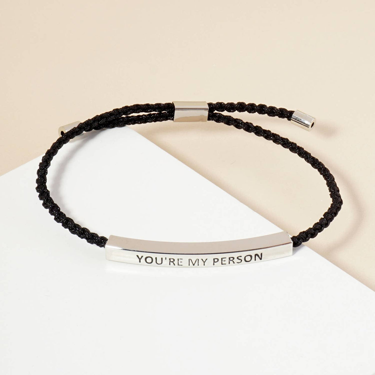 Inspirational Messages "You're my Person" Tube Bar Bracelet