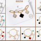 18K Gold Plated Clover Charm Paperclip Link Bracelet