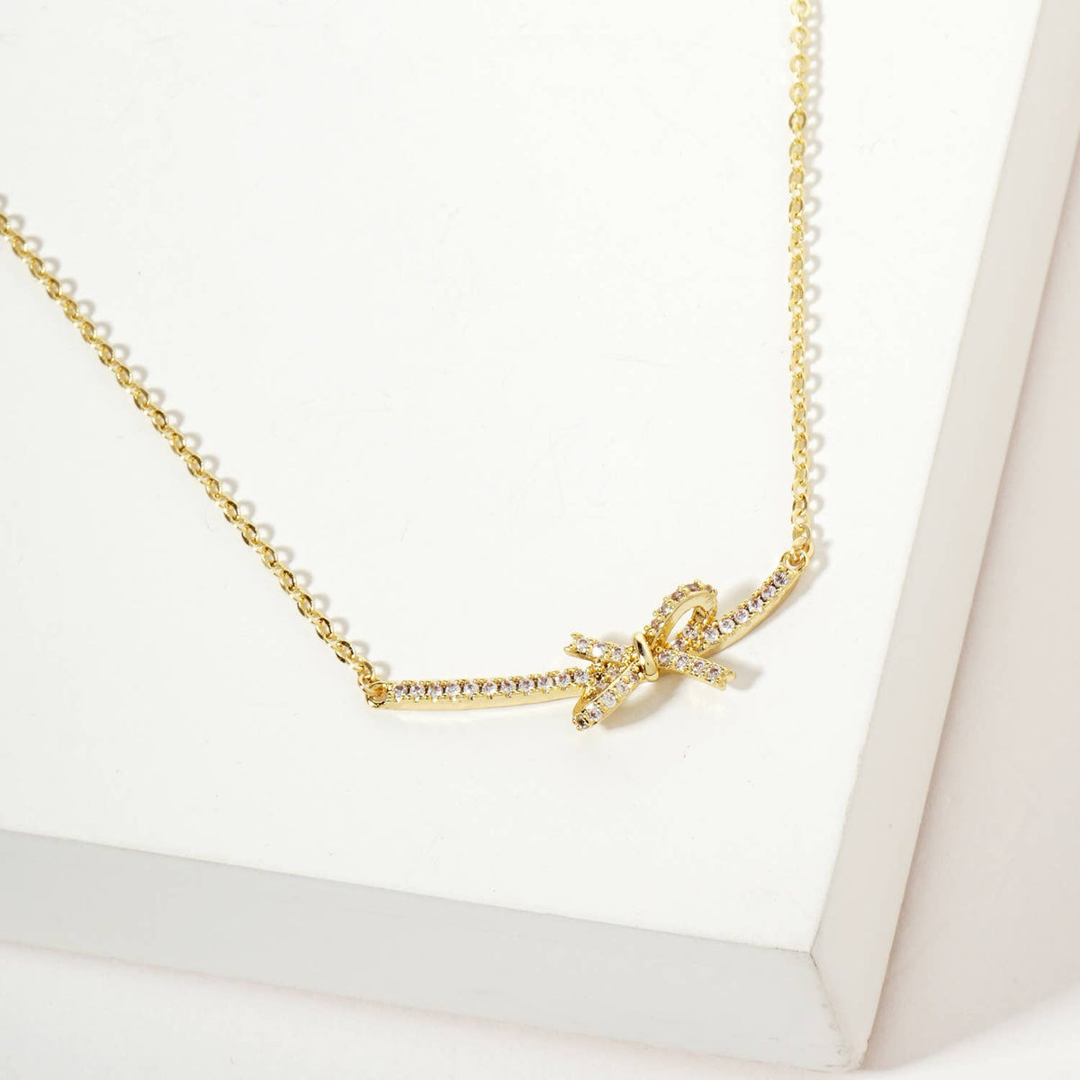 Bow Pendant 18K-Gold-Dipped Brass Necklace