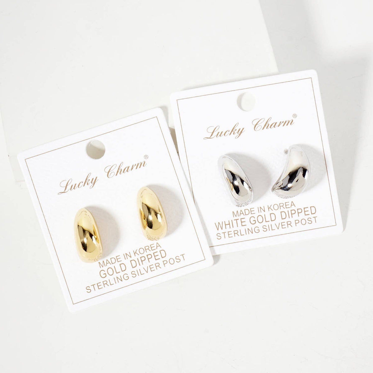 Polished Brass 20mm Puffy Hollow Teardrop Hoop Earrings