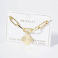 Sunburst Texture Quatrefoil Charm Link Chain Bracelet
