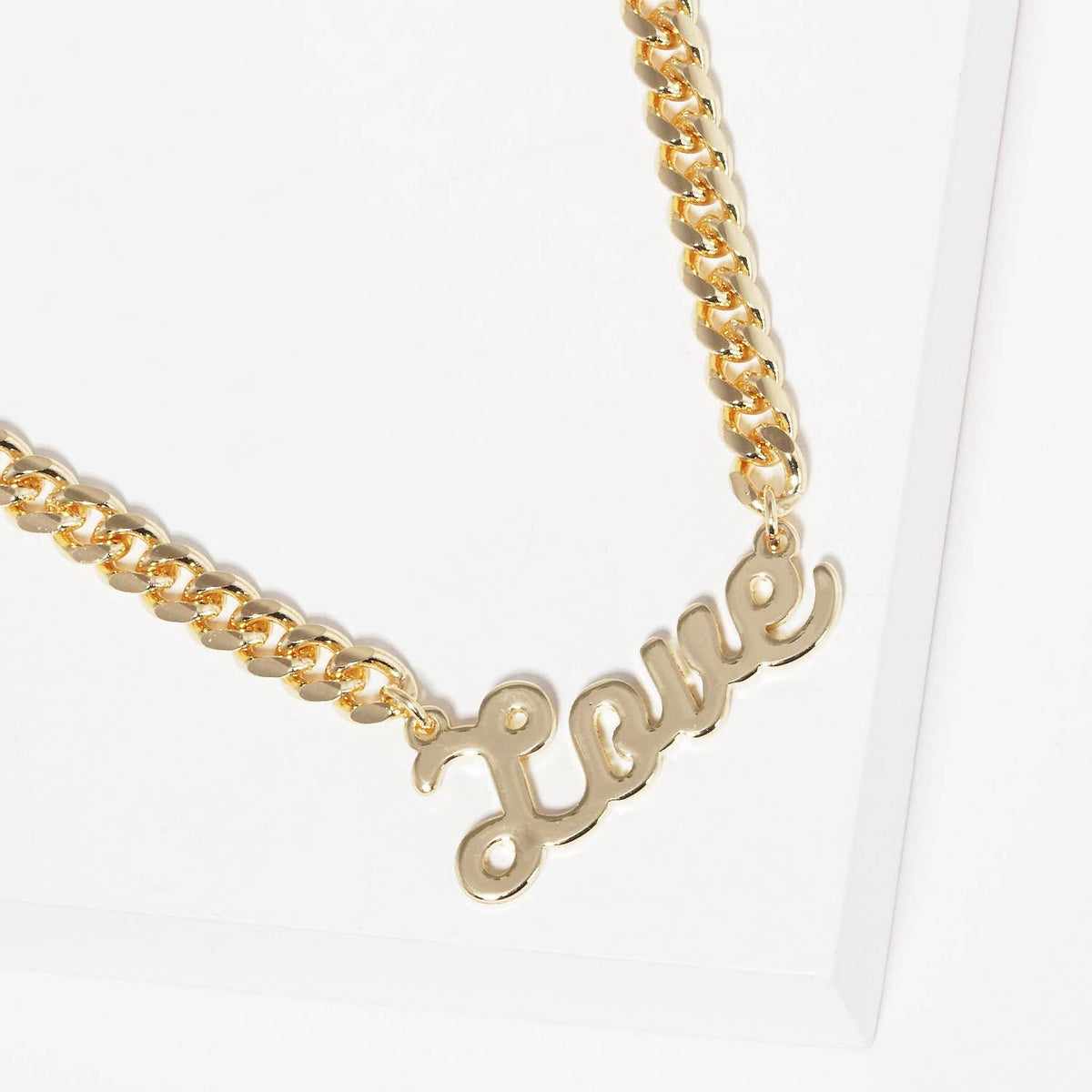 Gold Plated Cuban Link LOVE Necklace