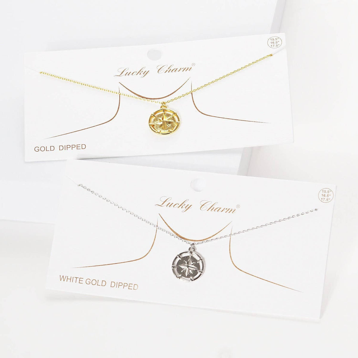 Gold North Star Coin Necklace