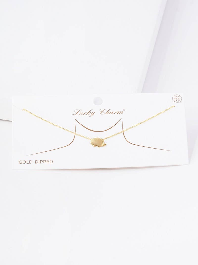 Gold Plated Hedgehog Necklace