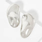 Polished Brass Hand-Pressed-Texture Statement Earrings