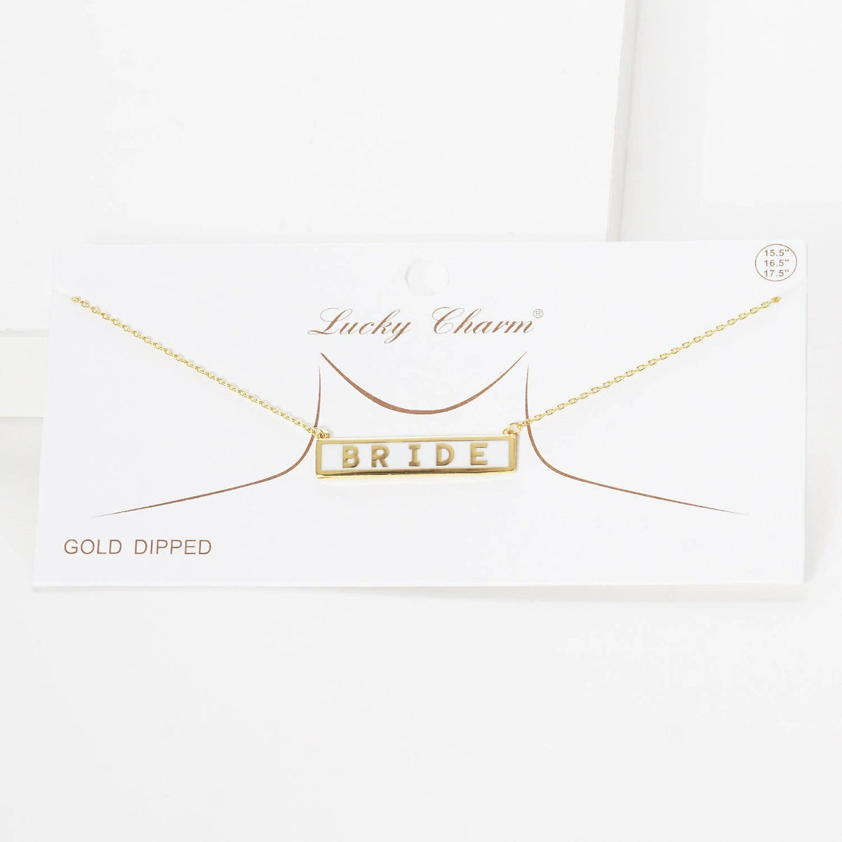 Gold Plated Mini Bar BRIDE Necklace