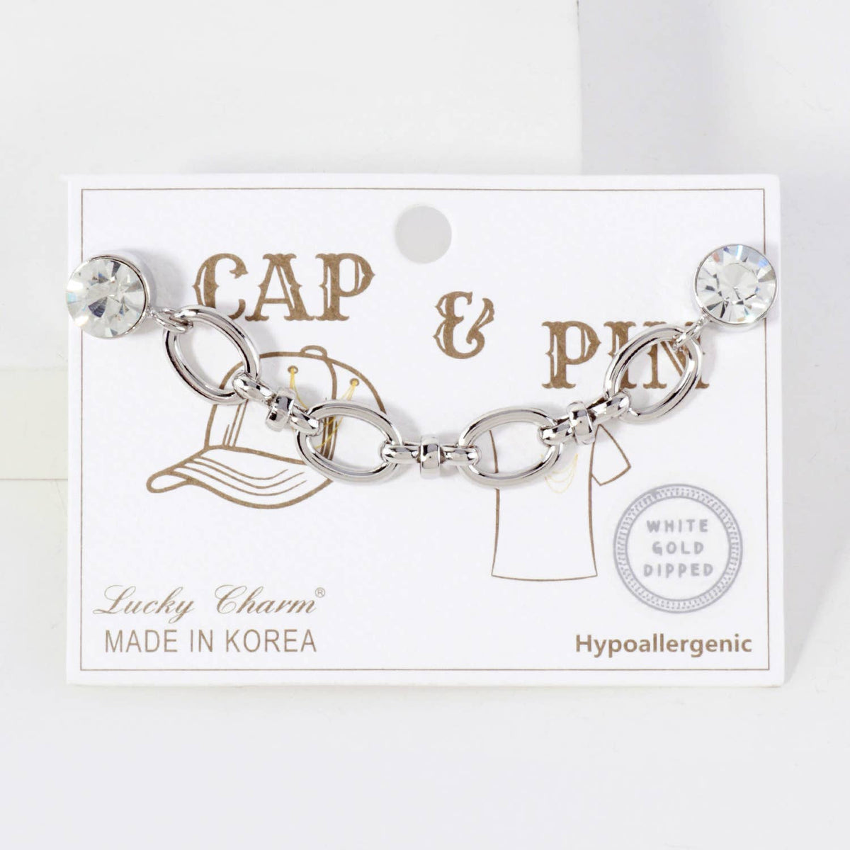 Crystal Link Chain Cap & Pin