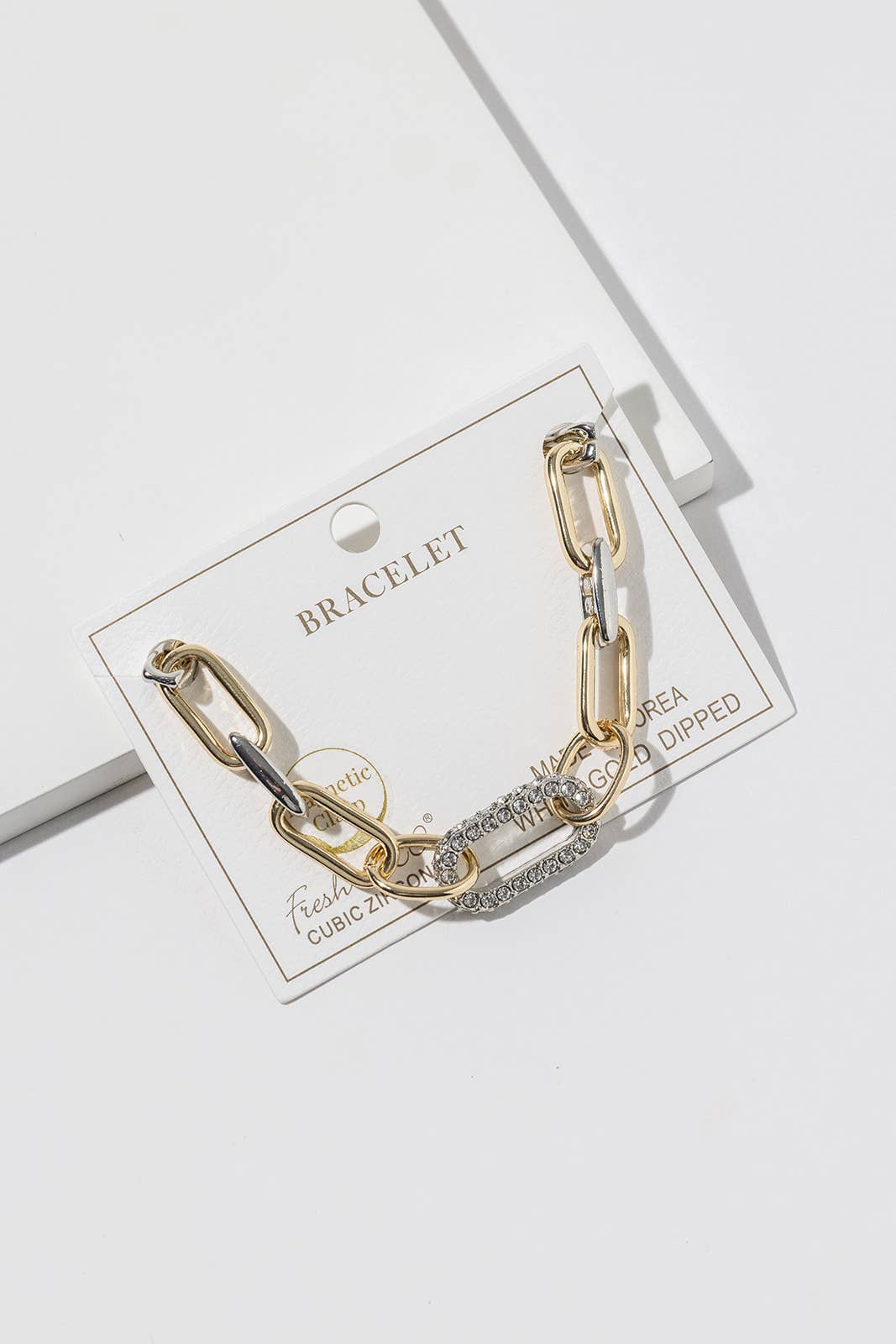 Two-Tone U-Link Chain Bracelet