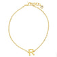 Gold Plated Initial Letter Bracelet