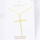 Gold Cubic Cross Pendant Necklace