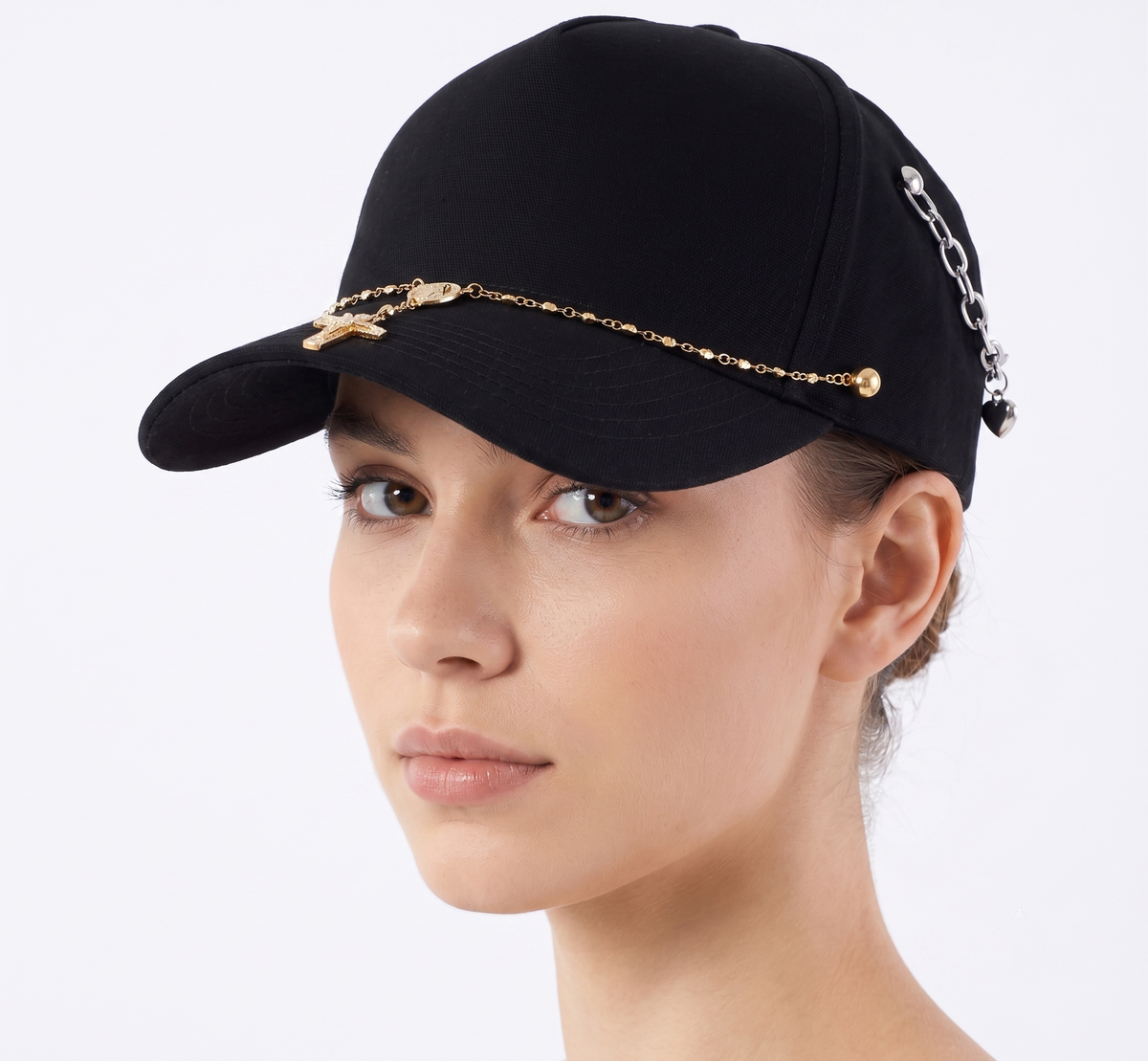 Lucky Charm Cap & Pin Rosary Chain Accessory