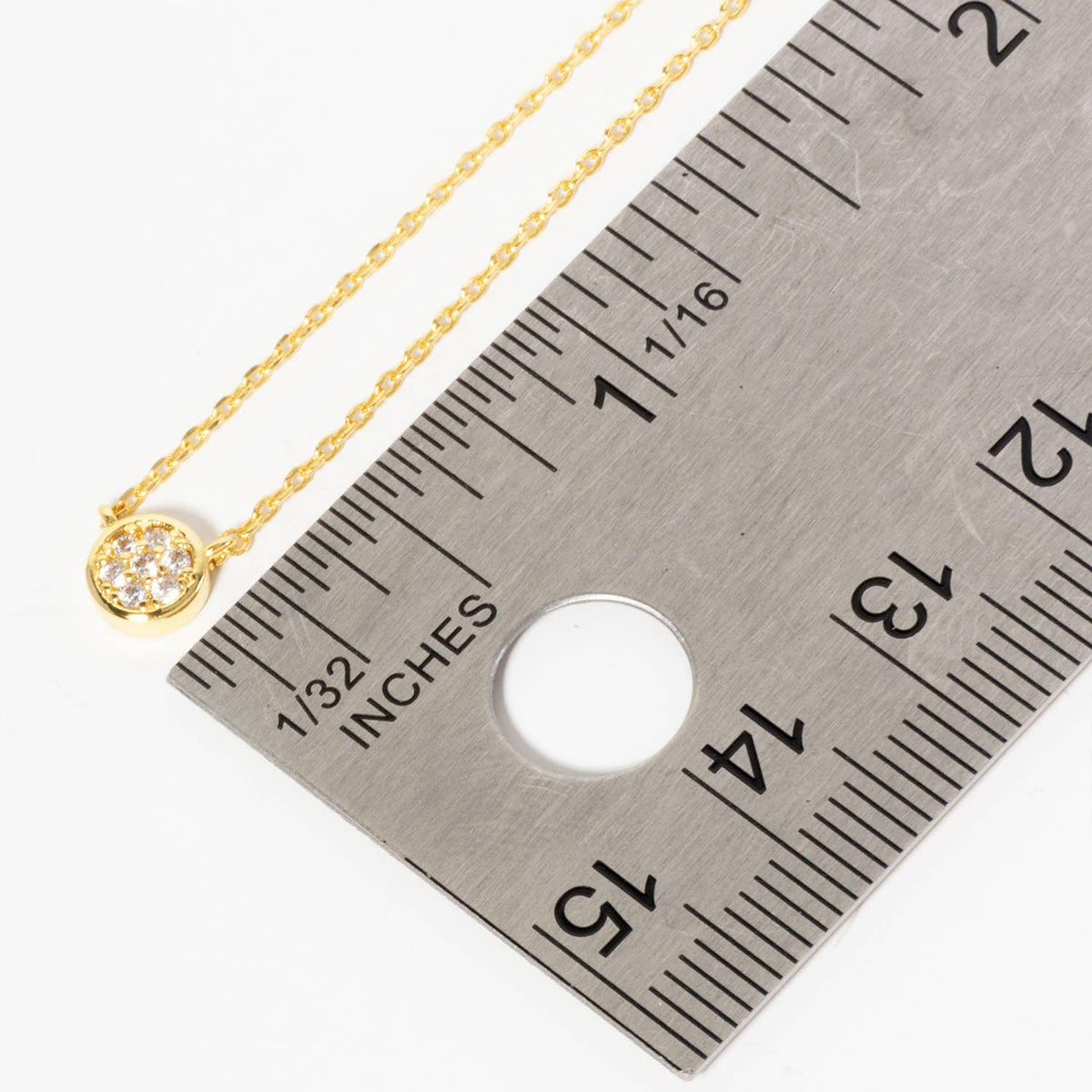 Minimalist Round Pavé Crystal Pendant Necklace