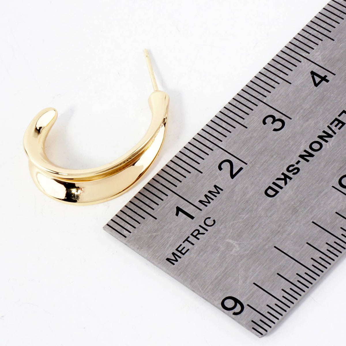 Polished Brass 25mm Teardrop-Shaped Open Hoop Earrings