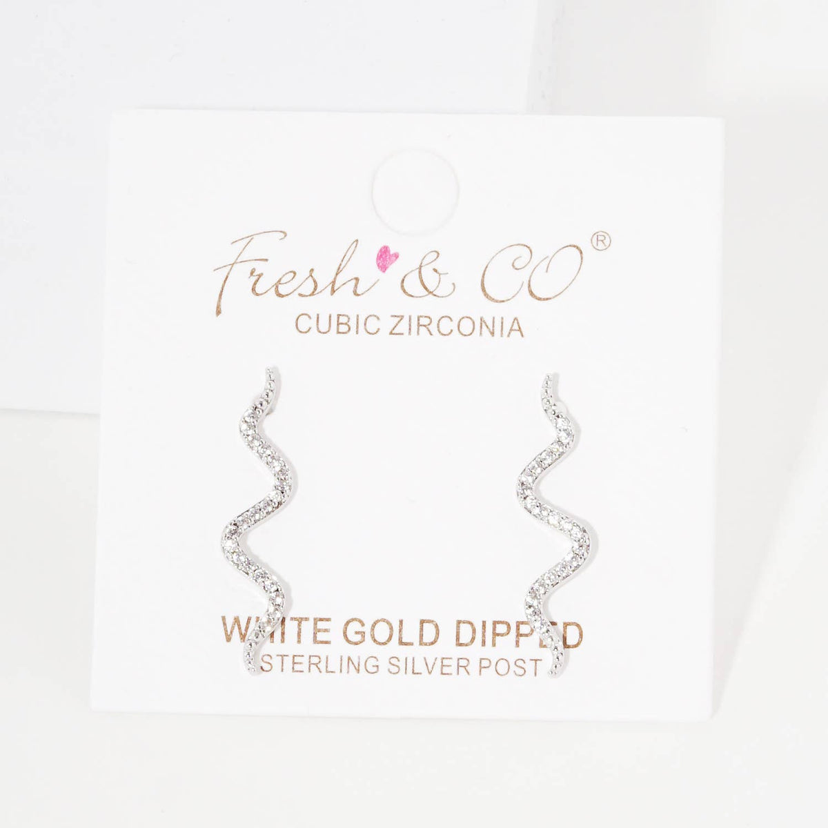 Wavy Cubic Zirconia Ear Crawlers